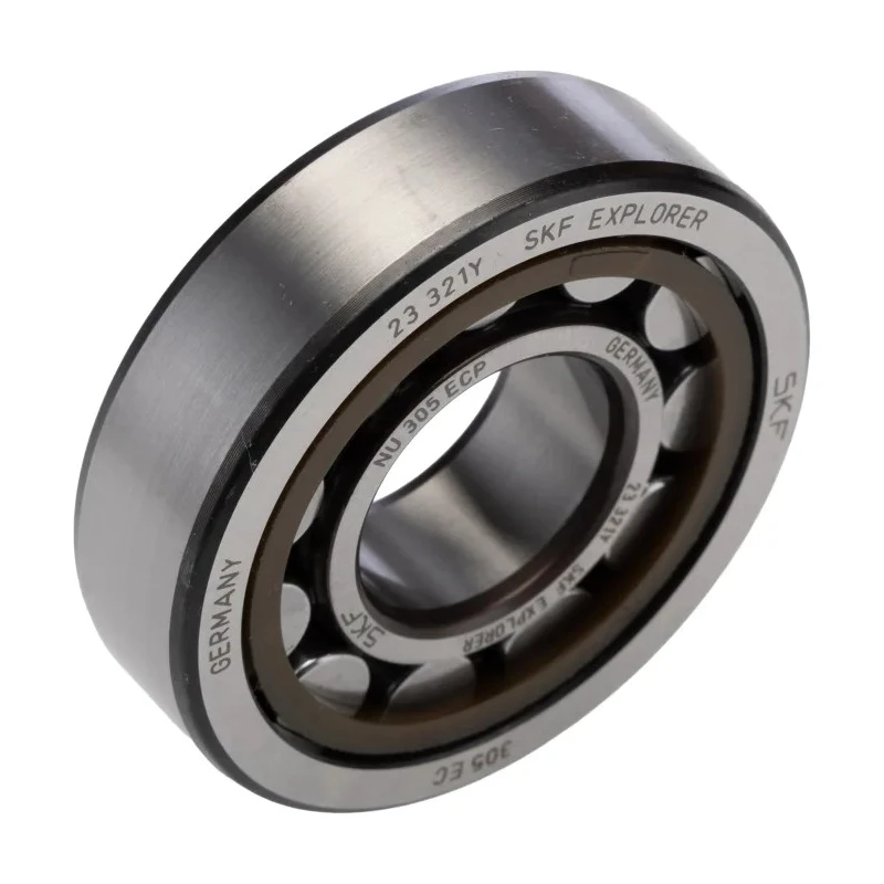 SKF Shielded Single Row Cylindrical Roller Bearing , 25 mm ID, 62 mm OD, 17 mm Width, Non-Metallic Cage, CN NU 305 ECP