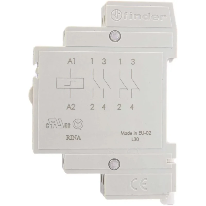 Finder DIN Rail Modular Step Relay 230V AC Coil 16A Switching Current DPST 20.22.8.230.0000