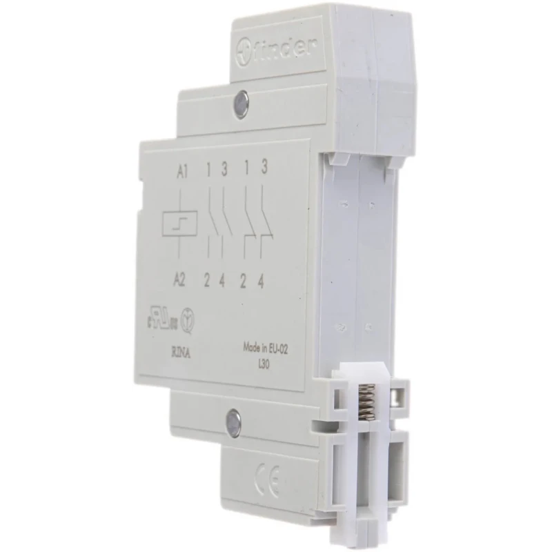Finder DIN Rail Modular Step Relay 230V AC Coil 16A Switching Current DPST 20.22.8.230.0000