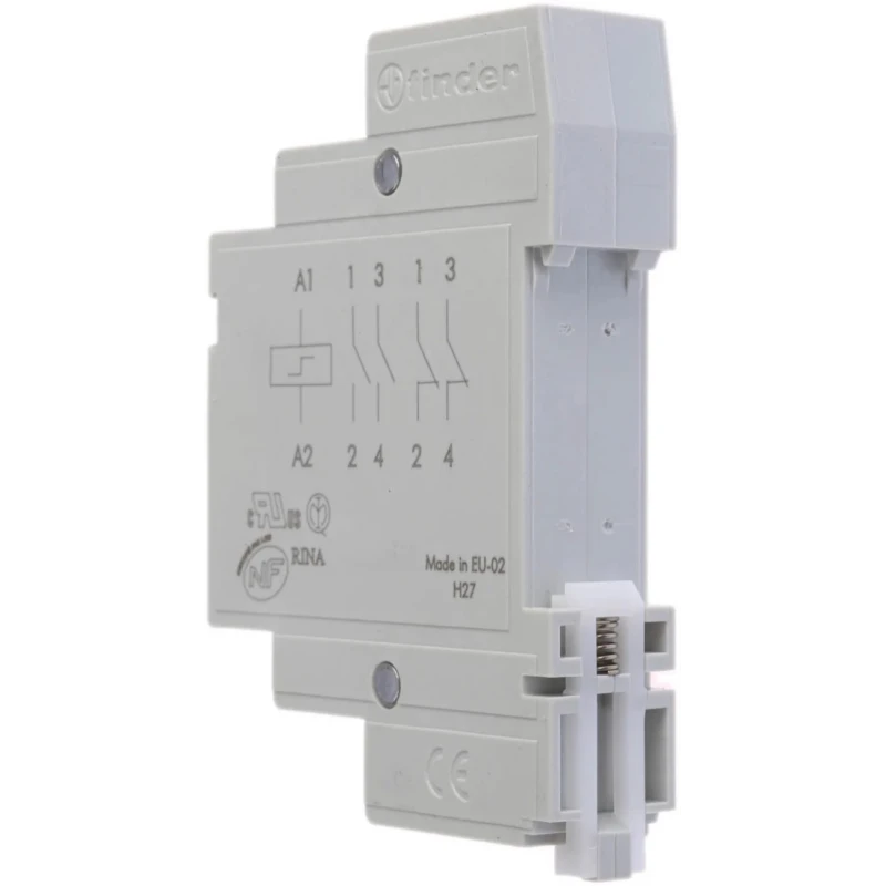 Finder DIN Rail Modular Step Relay 24V DC Coil 16A Switching Current DPST 20.22.9.024.0000