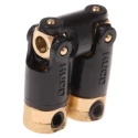 Huco Universal Joint, 2 Joints, Plain Type, Bored Hub 7.1mm, 35.3mm Length, Brass Material, 111.06.1414