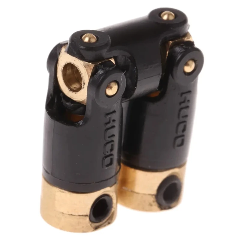 Huco Universal Joint, 2 Joints, Plain Type, Bored Hub 7.1mm, 35.3mm Length, Brass Material, 111.06.1414