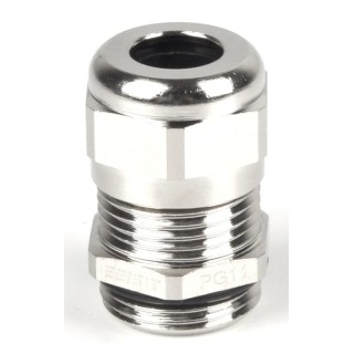 RS PRO Metallic Nickel Plated Brass Cable Gland M20 Thread 6 mm to 12 mm Cable Diameter IP68 210-0600