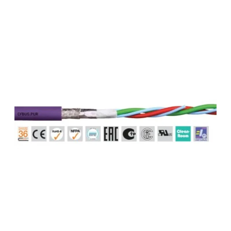Igus chainflex Data Cable 8 Cores 0.15mm² 25 AWG Screened 50 m Polyurethane Jacket Purple CFBUS.PUR.045 (50m)