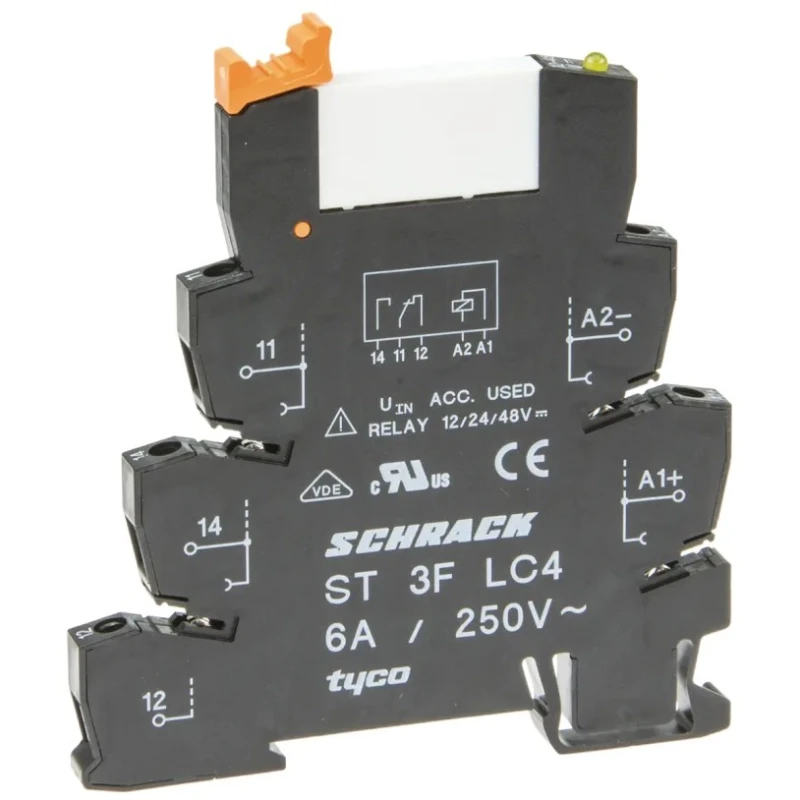 TE Connectivity SNR Series Interface Relay DIN Rail Mount 24V DC Coil SPDT ST3P2LC4 3-1416100-0