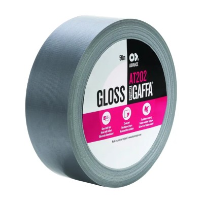 Advance Tapes Silver Gloss Cloth Gaffa Tape 50mm Width x 50m Length, 0.22mm Thickness AT202