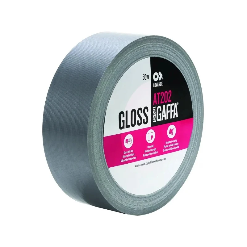Advance Tapes Silver Gloss Cloth Gaffa Tape 50mm Width x 50m Length, 0.22mm Thickness AT202