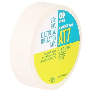 Advance Tapes White Polyvinyl Chloride Electrical Tape 19mm x 20m AT7