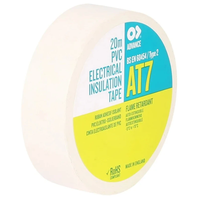 Advance Tapes White Polyvinyl Chloride Electrical Tape 19mm x 20m AT7