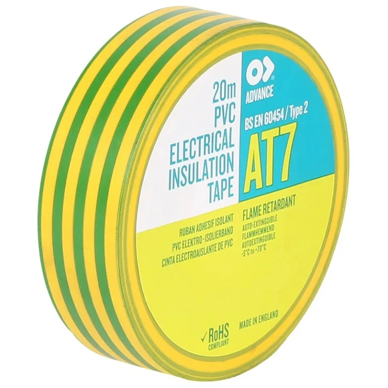 Advance Tapes Yellow Polyvinyl Chloride Electrical Tape 19mm x 20m AT7