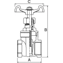 Pegler Yorkshire Bronze Gate Valve 3/4 in Female Inlet and Outlet, 20 bar, Cast Iron Handle 103008