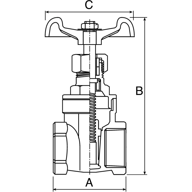 Pegler Yorkshire Bronze Gate Valve 3/4 in Female Inlet and Outlet, 20 bar, Cast Iron Handle 103008