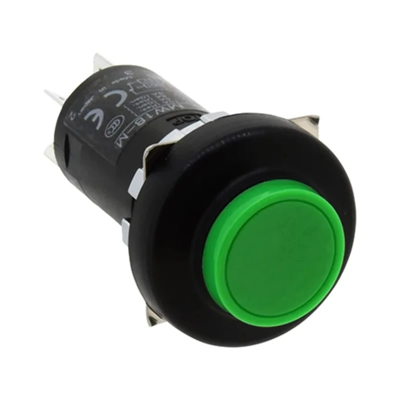 Idec MW1B Series Push Button Switch Panel Mount Green Flush Style DPDT IP66 
