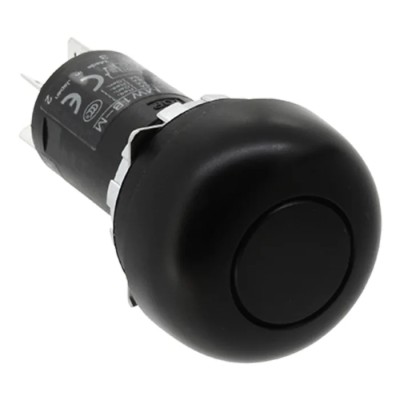 Idec Push Button Switch 22 mm Panel Mount Black Mushroom DPDT IP66 MW1B