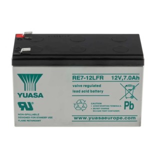 Yuasa 12 V Sealed Lead Acid Battery 7 Ah AGM Construction Faston F2 Terminal RE7-12L