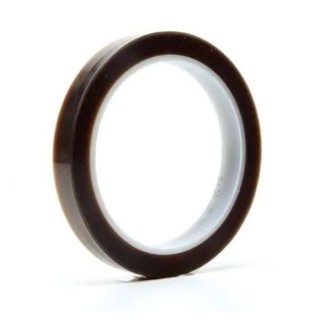 3M Brown PTFE Tape 25.4mm Width, 0.09mm Thickness, 32.9m Length, Silicone Adhesive, Max Temp 260°C 5490 25x32