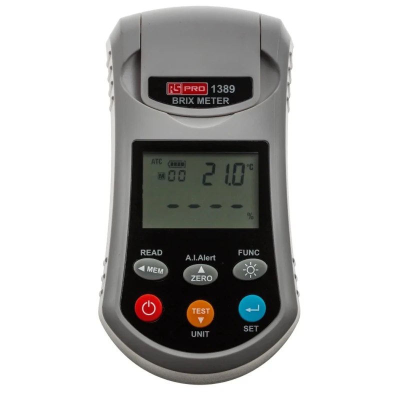 RS PRO Sugar Refractometer Digital, Battery Powered, Accuracy ±0.2%, Measurement Time 3s, IP65 Rated 210-7487