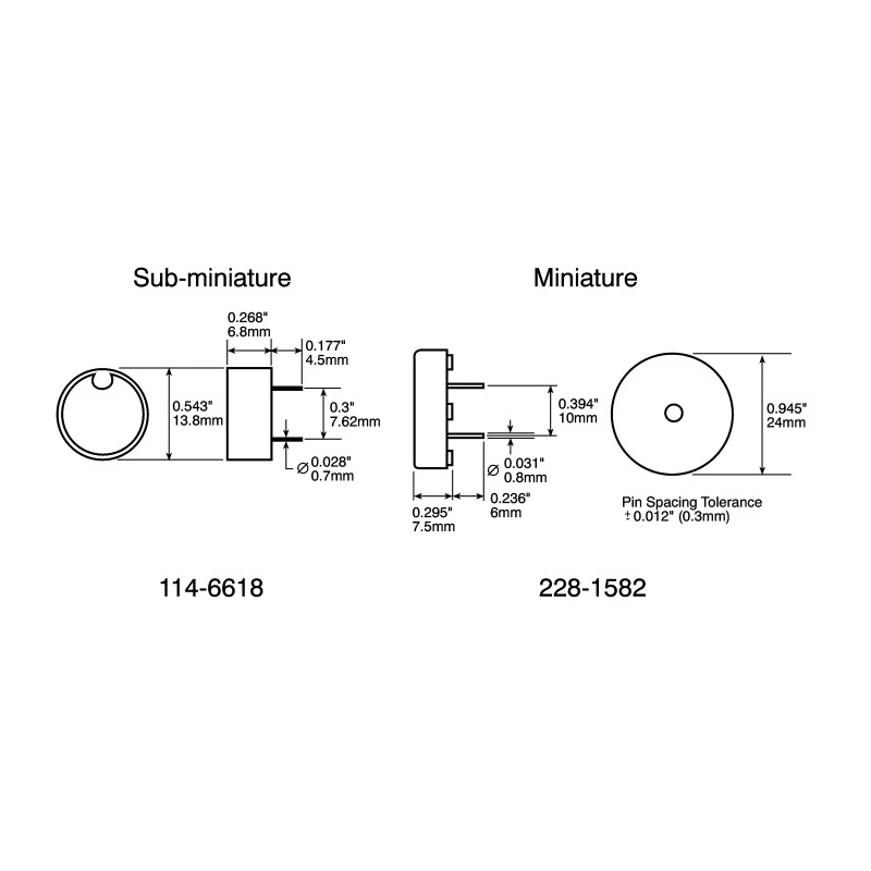 RS Pro 80 dB Through Hole Continuous External Piezo Buzzer Component 1 V AC Min 20 V AC Max 5117670P