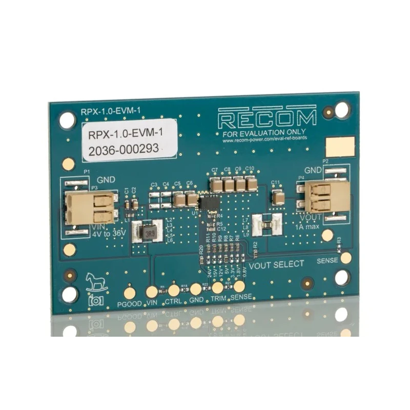 Recom Evaluation Board for RPX-1.0 Buck Regulator Module 1A Output Current 5W Power Rating EMI Class B RPX-1.0-EVM-1