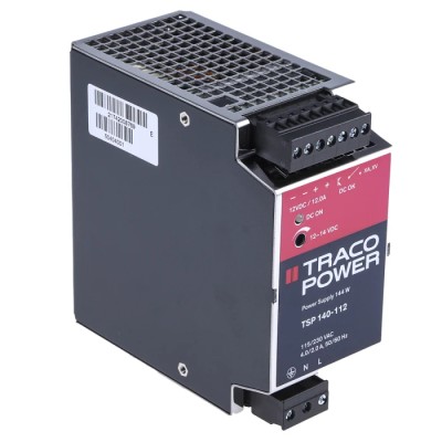 TRACOPOWER TSP Switched Mode DIN Rail Power Supply 264V AC Input 14V DC Output 12A 144W TSP 140-112