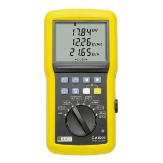 Chauvin Arnoux CA 8220 Power Quality Analyser, 3-Phase, 6500 A Max, 600 V AC, IEC 62301, LCD Backlight Display P01160620