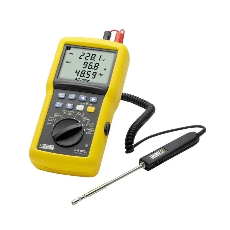 Chauvin Arnoux CA 8220 Power Quality Analyser, 3-Phase, 6500 A Max, 600 V AC, IEC 62301, LCD Backlight Display P01160620