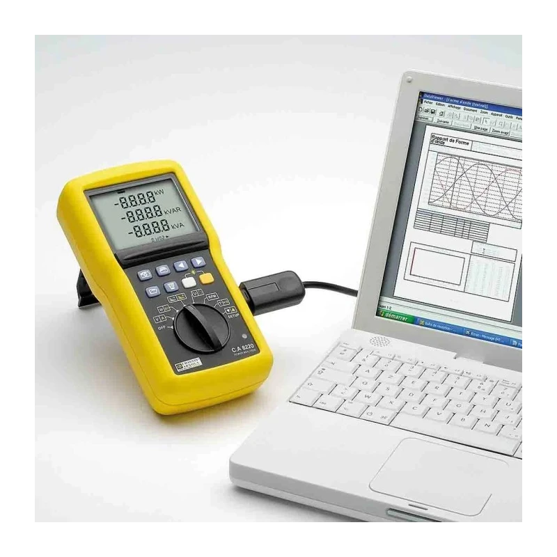 Chauvin Arnoux CA 8220 Power Quality Analyser, 3-Phase, 6500 A Max, 600 V AC, IEC 62301, LCD Backlight Display P01160620