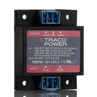 TRACOPOWER Switching Power Supply Dual Output 24V DC 10W Chassis Mount TMPW 10-124-J