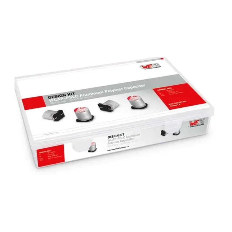 Wurth Elektronik Surface Polymer Aluminium Capacitor Kit 35 Pieces 6.3V to 25V DC 39μF to 2000μF 875075