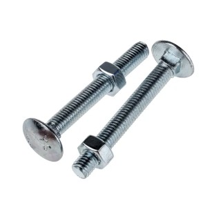 RS PRO Bright Zinc Steel Coach Bolt M10 x 100 mm, Metric Thread, Grade 4.8, Square Neck 512-1073