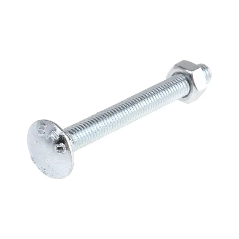 RS PRO Bright Zinc Steel Coach Bolt Metric M10 x 100 mm Length 75 mm Square Neck Thread 4.8 Grade 512-1089