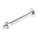 RS PRO Bright Zinc Steel Coach Bolt Metric M10 x 100 mm Length 75 mm Square Neck Thread 4.8 Grade 512-1089