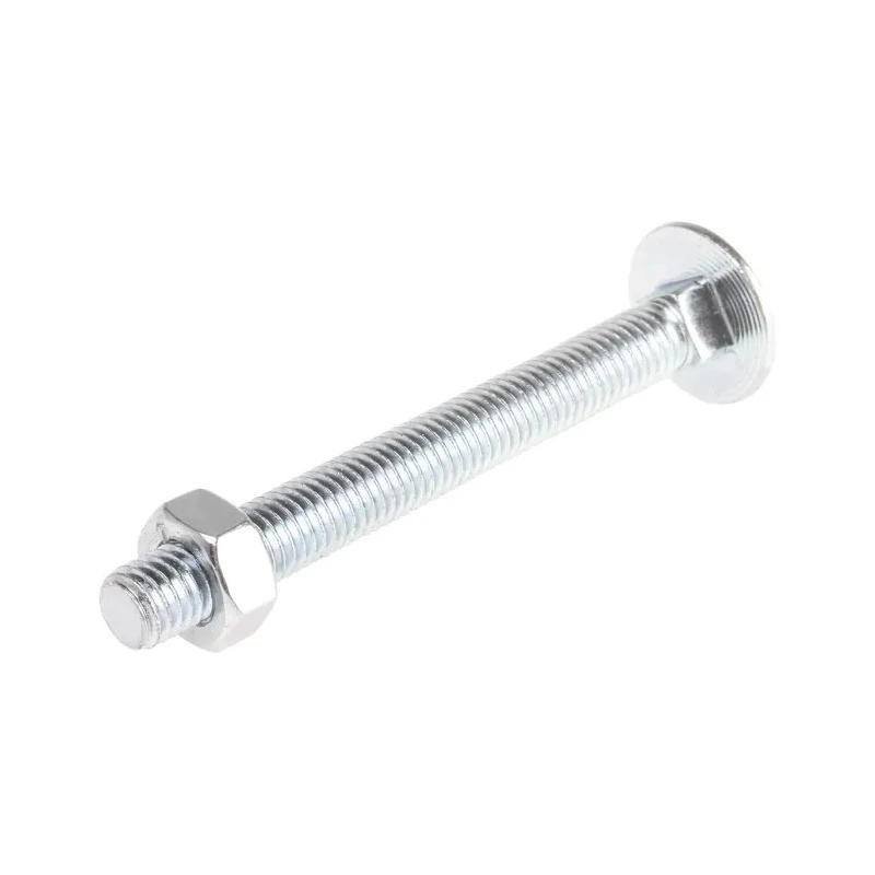 RS PRO Bright Zinc Steel Coach Bolt Metric M10 x 100 mm Length 75 mm Square Neck Thread 4.8 Grade 512-1089