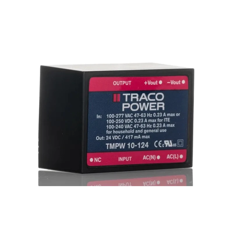 TRACOPOWER TMPW 10-124 Switching Power Supply 2 Output 24V DC 10W 90-305V AC TMPW 10-124
