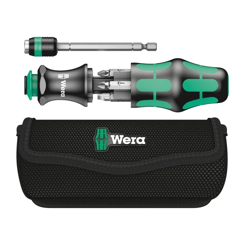 Wera Interchangeable Standard Screwdriver Set, Hexagon, Phillips, Pozidriv, Slotted Tips, 7-Piece 05051021001