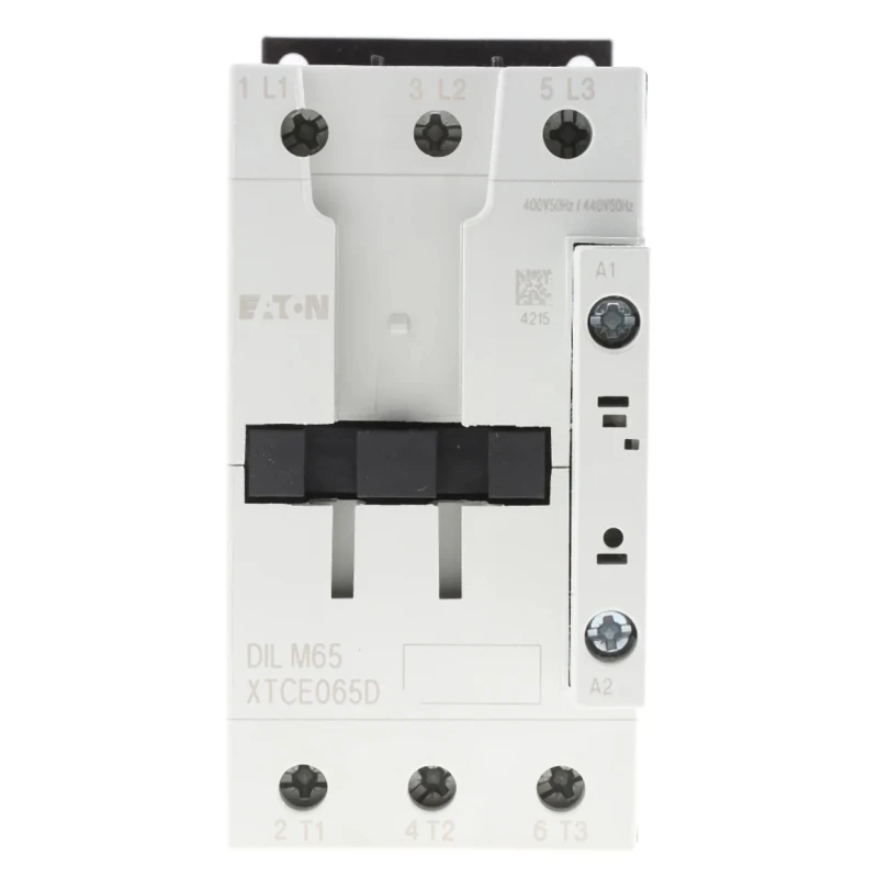 Eaton DILM Contactor, 3-Pole, 65 A, 400V AC Coil Voltage, 30 kW Power Rating, Screw Terminal 277896 DILM65(400V50HZ,440V60HZ)
