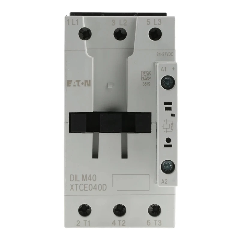Eaton DILM Contactor, 24V DC Coil, 3-Pole, 40A, 18.5 kW, 3 NO, 400V AC 277780 DILM40(RDC24)