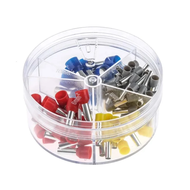RS PRO Bootlace Ferrule 90 Piece Crimp Terminal Kit, Copper Contact, 4mm² to 16mm², Color Coded, Model 513-2556