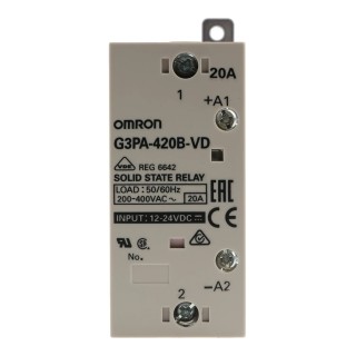 Omron Solid State Relay 20 A Load, DIN Rail Mount, 440 V Load, 9.6-30 V DC Control G3PA