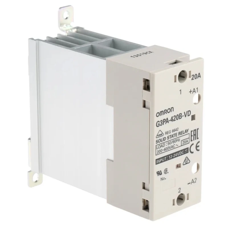 Omron Solid State Relay 20 A Load, DIN Rail Mount, 440 V Load, 9.6-30 V DC Control G3PA