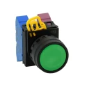 Idec Black Maintained Round Push Button Head 22 mm Cutout IP67, IP69K YW1B