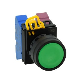 Idec Black Maintained Round Push Button Head 22 mm Cutout IP67, IP69K YW1B