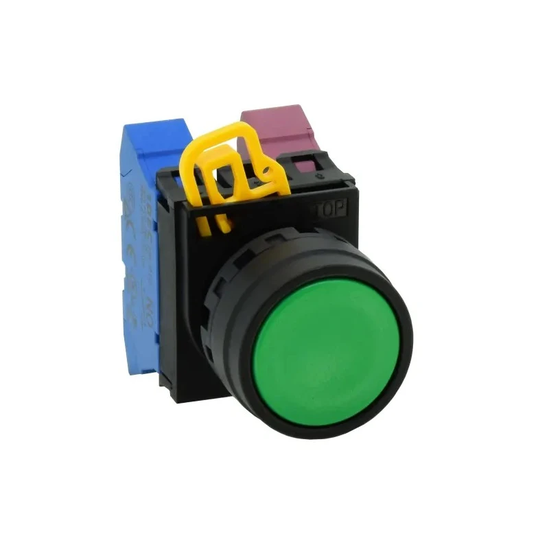 Idec Black Maintained Round Push Button Head 22 mm Cutout IP67, IP69K YW1B