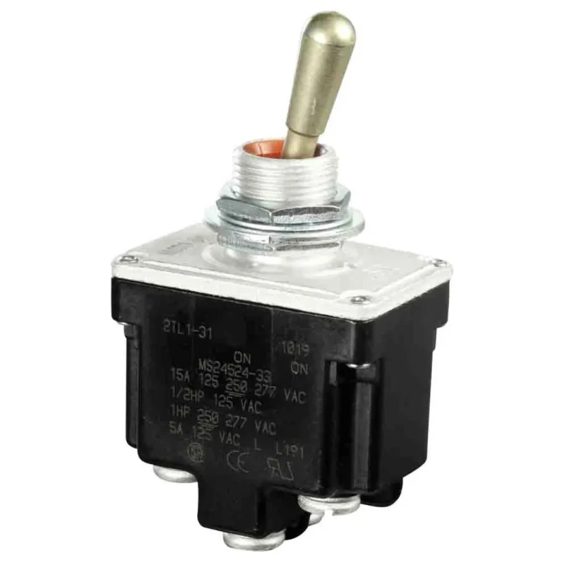 Honeywell Technologies Toggle Switch, Bushing Mount, Latching, DPDT, Screw Terminal, 20A, 28 V dc, 125 V ac, Series 2TL1-31