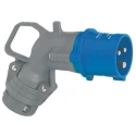 Legrand HYPRA Industrial Power Connector IP44 Blue Cable Mount 2P+PE Right Angle 16A 230V IP44