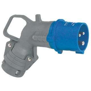 Legrand HYPRA Industrial Power Connector IP44 Blue Cable Mount 2P+PE Right Angle 16A 230V IP44