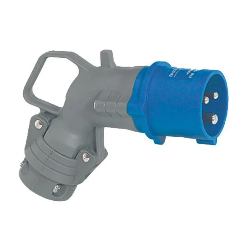 Legrand HYPRA Industrial Power Connector IP44 Blue Cable Mount 2P+PE Right Angle 16A 230V IP44