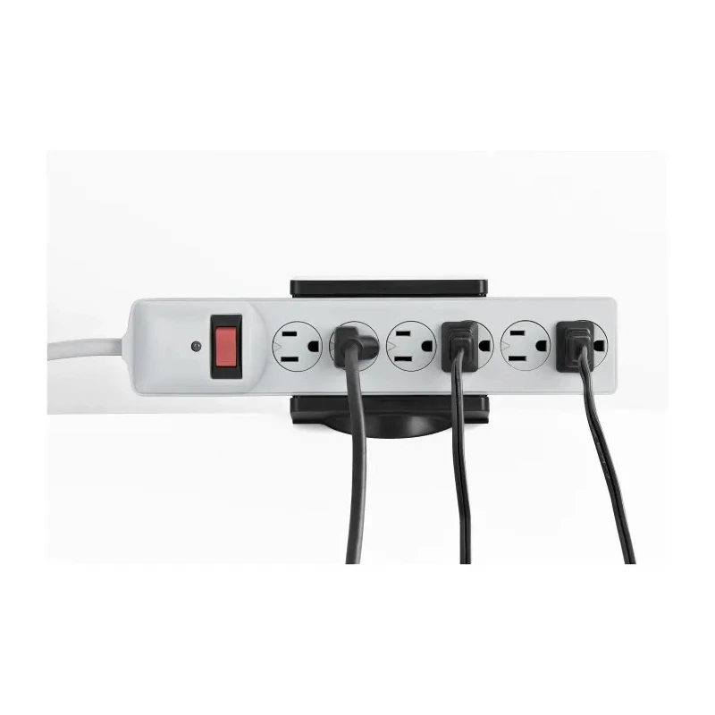 StarTech.com Desk Mounted Power Strip Holder Clamp with Cable Management 64mm Height PWRSTRPCLMP