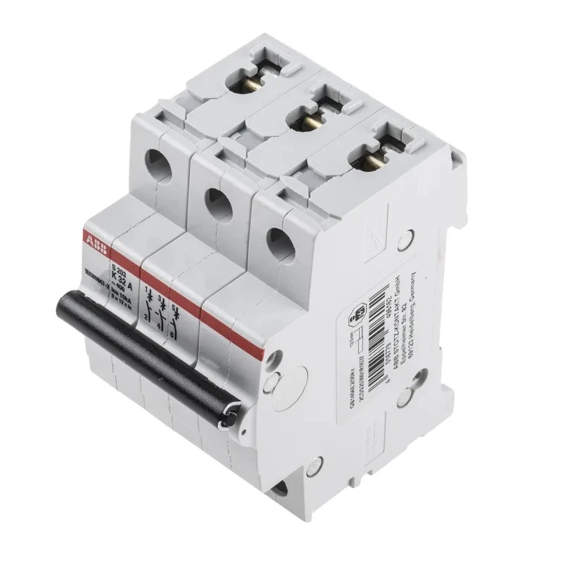 ABB System Pro M Compact S200 Miniature Circuit Breaker, 3-Pole, 32A, Type K, 440V AC, 20kA 2CDS253001R0537 S203-K32