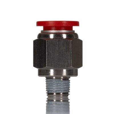 Norgren Pneufit C Series Pneumatic Female Fitting, Threaded-to-Tube Connection, R 1/8 Thread Size, 10 mm Push-in C01251018